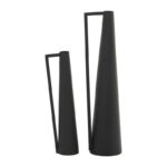 Metal Slim Cone Decorative Vase with Handles Set