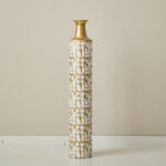 Metal Tall Floor Vase with Golden Blossom Vine Pattern, Large Flower Vase, Gold Vase (Set Of 3) - Image 7