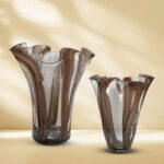 Mia Handblown Ruffled Glass Vase Set--Striped Artistry with Ruffled Rims (Set of 2) - Image 6