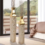 Miasophia Modern Decorative Metal Tall Vase, Gold Living Room Decor, 42" and 35" Pots for Pampas Grass - Image 2