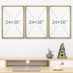 Mid-Century Modern Black And White Minimalist Abstract Home Decor Framed Wall Art Work Canvas Print - Image 3