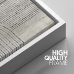 Mid Century Modern Boho " Geometric Circle Lines Wall Decor, Abstract Cozy Neutral Pictures, Framed 3 Pieces Set Graphic Art, Giclee Canvas Digital Print Wall Art " - Image 8