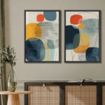 Mid Century Shape " Colorful Polygon Abstract Shapes Geometric Prints Mid-Century Nature " 2 - Pieces - Image 6