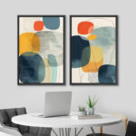 Mid Century Shape " Colorful Polygon Abstract Shapes Geometric Prints Mid-Century Nature " 2 - Pieces - Image 7