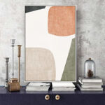Mid Century Shape Muted Mid Century Modern Abstract Color Blocks Neutral Decor Pictures Frame Canvas Print Wall Art - Image 7