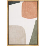 Mid Century Shape Muted Mid Century Modern Abstract Color Blocks Neutral Decor Pictures Frame Canvas Print Wall Art - Image 8