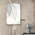 Minimal Botanical " Translucent Leaves III " Plant Vein Rustic Large Framed Canvas Print Wall Art - Image 3