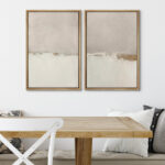 Minimal Landscape Beige Tan Abstract Grunge Modern Art Minimalist Neutral Decor Frame 2 Pieces Picture - Canvas Print - Image 4