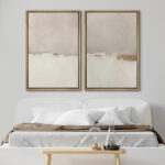 Minimal Landscape Beige Tan Abstract Grunge Modern Art Minimalist Neutral Decor Frame 2 Pieces Picture - Canvas Print