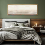 Minimal Landscape Muted Abstract Minimalist Neutral Décor Extra Large Framed Canvas Print Wall Art - Image 5