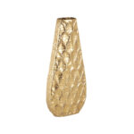 Mitcham Metal Decorative Gold Vase with Peacock Inspired Design - Image 2