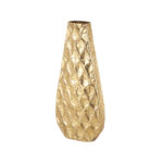 Mitcham Metal Decorative Gold Vase with Peacock Inspired Design
