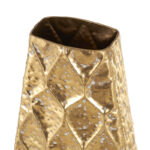 Mitcham Metal Decorative Gold Vase with Peacock Inspired Design - Image 3