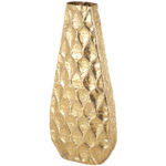 Mitcham Metal Decorative Gold Vase with Peacock Inspired Design - Image 6
