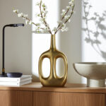 Modern Aluminum Metal Vase with Sculptural Openwork Design. - Image 4