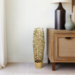 Modern Aluminum Vase with Intricate Openwork Design