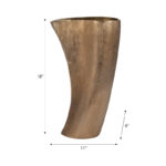 Modern Curved Textured Table Vase for Home Decorâ€“ Elegant Tall Flower Vases for Bedroom Styling, Console Accent, and Living Room Decor â€“ Gold - Image 4