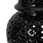 Modern Decorative Jar for Home Decor â€“ Glossy Ceramic Table Jar with Pierced Cutout Design â€“ Stylish Accent for Shelf, Console, or Mantel â€“ Ideal for Contemporary and Transitional Spaces - Image 4