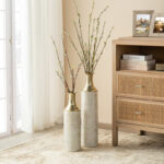 Modern Gold Metal Floor Vase (Set of 2) - Image 3