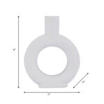 Modern White Ceramic Vase with Sculptural Round Design - Image 4