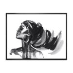 Monochrome Portrait of African American Woman IV - People Framed Wall Art - Image 4