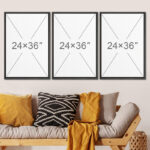 Multicolor Geometric Wave Abstract Mountain Landscape Wall Art Framed Canvas 3 Piece Painting Print - Image 3