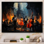 Music In Harlems III - African American Art Canvas Print Wall Art