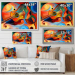Music and Rhythm - Abstract Framed Canvas Art Print - Image 3