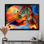 Music and Rhythm - Abstract Framed Canvas Art Print