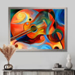 Music and Rhythm - Abstract Framed Canvas Art Print - Image 2