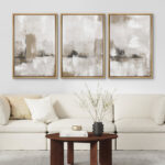 Muted Brown Grunge Abstract Modern Rustic Zen Neutral Home Decor - Framed Canvas Print Wall Art Work - Image 4