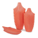 Niclas Hand Finished Glossy Coral Textured Ceramic Vase - Image 5