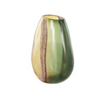 Northcrest Glass Ombre Decorative Multi Colored Vase with Pink Textured Stripe Details - Image 2