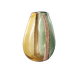 Northcrest Glass Ombre Decorative Multi Colored Vase with Pink Textured Stripe Details - Image 7