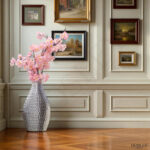 Oberle Silver 16.93" Metal Table Vase Contemporary Statement Piece for Stunning Floral Displays and Modern Home D cor Sculptural Elegance - Image 7