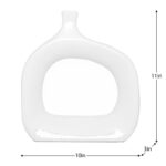 Orlando 11" Modern Cut Out White Ceramic Vase - Image 4