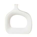 Orlando 11" Modern Cut Out White Ceramic Vase - Image 6