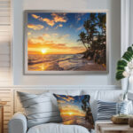 Paradise Tropical Island Beach with Palms by Valio84sl - Photograph Print on Metal