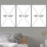 Pastel Green Gray Industrial Minimalist Chic Abstract Landscape Frame Canvas 3 Piece Print Wall Art - Image 3