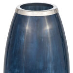 Patoma Modern Coastal Glass and Aluminum Decorative Vase with Sleek Metallic Accents and Contemporary Artisanal Design for Stylish Interior Displays - Image 3