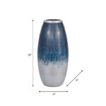 Patoma Modern Coastal Glass and Aluminum Decorative Vase with Sleek Metallic Accents and Contemporary Artisanal Design for Stylish Interior Displays - Image 5