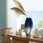 Patoma Modern Coastal Glass and Aluminum Decorative Vase with Sleek Metallic Accents and Contemporary Artisanal Design for Stylish Interior Displays - Image 7