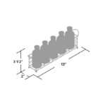 Patria 5 Glass Vase Bottles on a Rectangle Metal Holder with Handles - Image 3