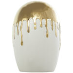 Patrich Ceramic Abstract Decorative Vase with Abstract Gold Melting Drips - Image 5