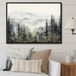 Pine Tree Misty Mountain II - Tree Pine Large Wall Art - Image 2