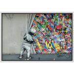 Pop Urban Street Banksy British Artist Kid Spray Paint Curtain Illusion Colorful Large Canvas Print Wall Art - Image 7
