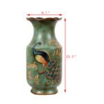 Porcelain Vase Peacock Decor Vase Vintage Look Vase China Vase Ceramic Vase 13" - Image 3