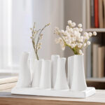 Rectangular Ceramic 8-Tube Multi Bud Table Vase