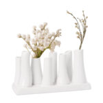 Rectangular Ceramic 8-Tube Multi Bud Table Vase - Image 8