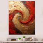 Red Gold Fusion Spiral - Abstract Spirals Wall Art